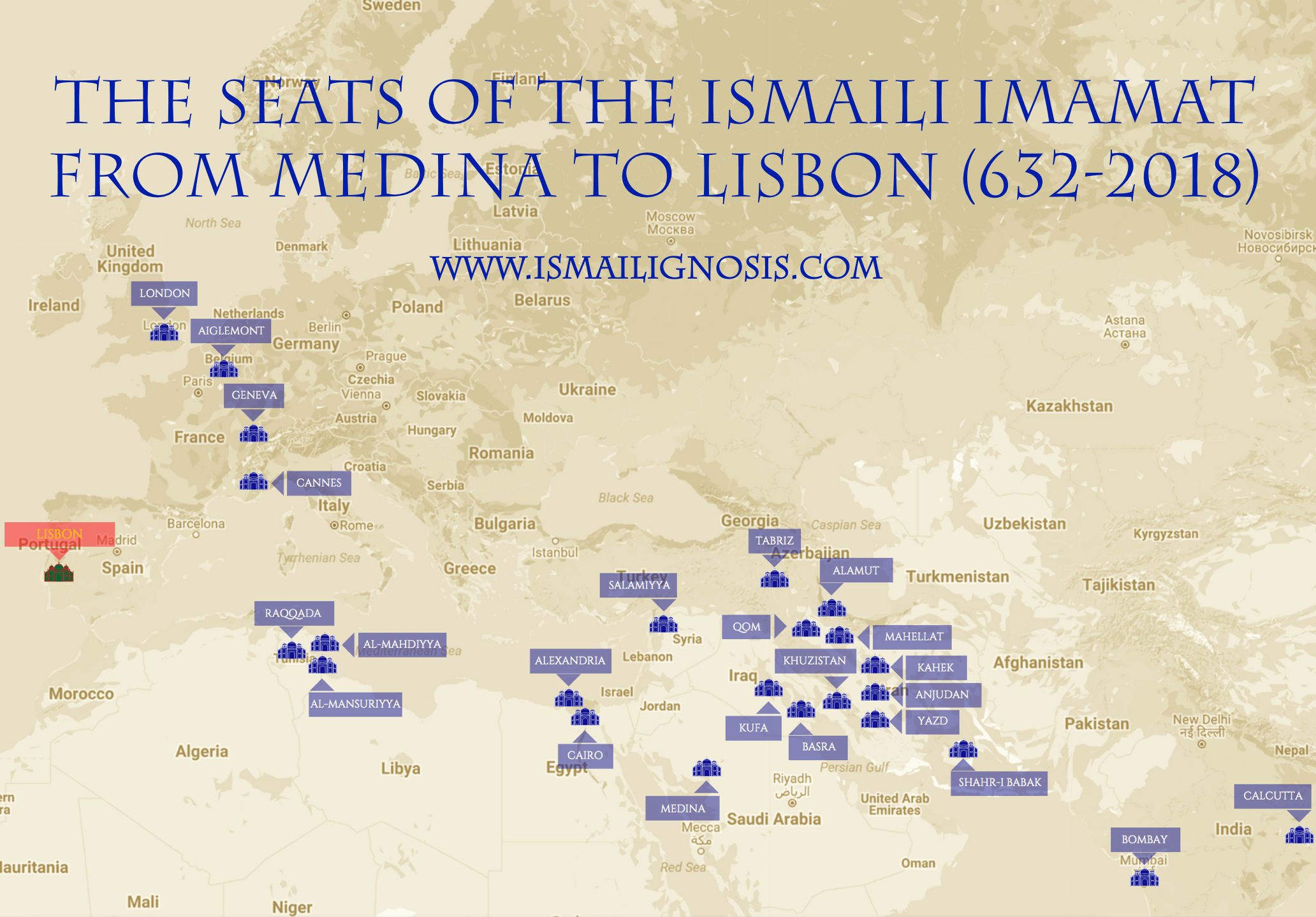 The Seats of The Ismaili Imamat seats-of-imamat-map